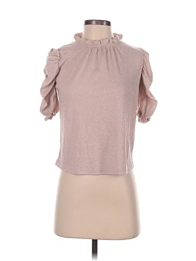 Pre-owned Walter Baker Short Sleeve Top Pink Mock Neckline Tops