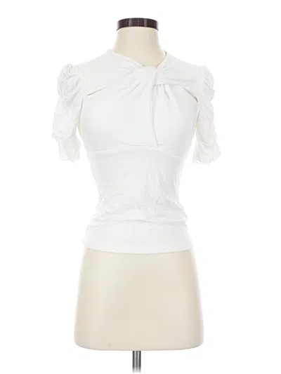Pre-owned Walter Baker Short Sleeve Top White Keyhole Neckline Tops