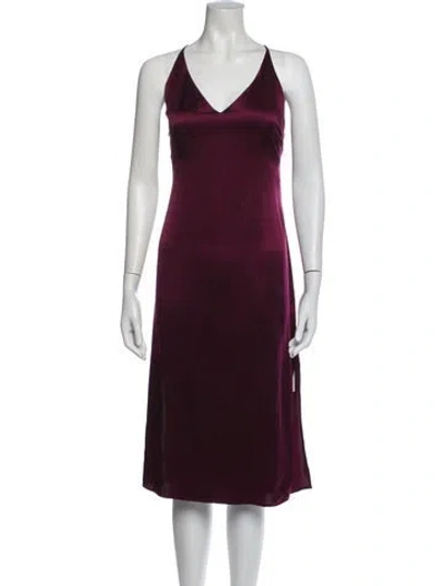 Pre-owned Walter Baker Silk Midi Length Dress In Burgundy