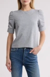 Walter Baker Skippy Ruched Sleeve T-shirt In Heather Grey