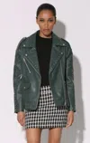 Walter Baker Skyler Studded Jacket, Hunter With Silver - Leather In Multi