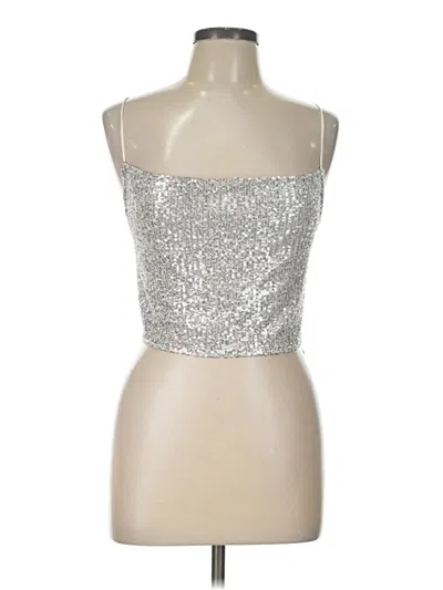 Pre-owned Walter Baker Sleeveless Top Silver Strapless Neckline Tops