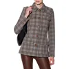Walter Baker Spencer Plaid Jacket In Brown