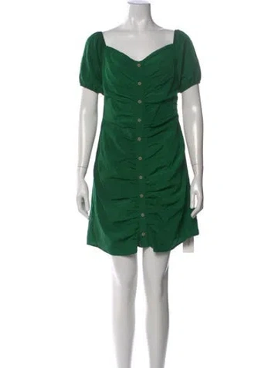 Pre-owned Walter Baker Square Neckline Mini Dress In Green