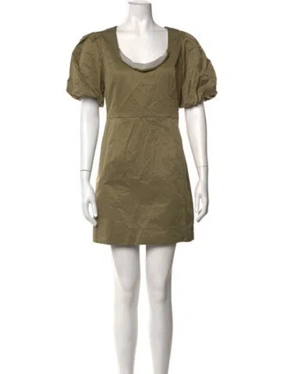 Pre-owned Walter Baker Square Neckline Mini Dress In Green