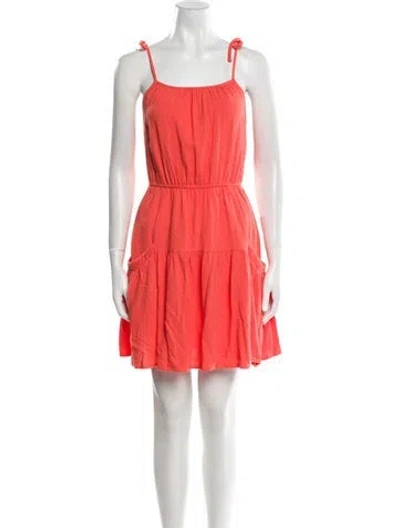Pre-owned Walter Baker Square Neckline Mini Dress In Orange