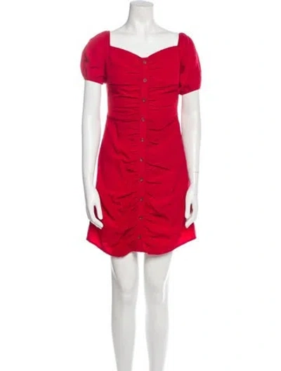 Pre-owned Walter Baker Square Neckline Mini Dress In Red
