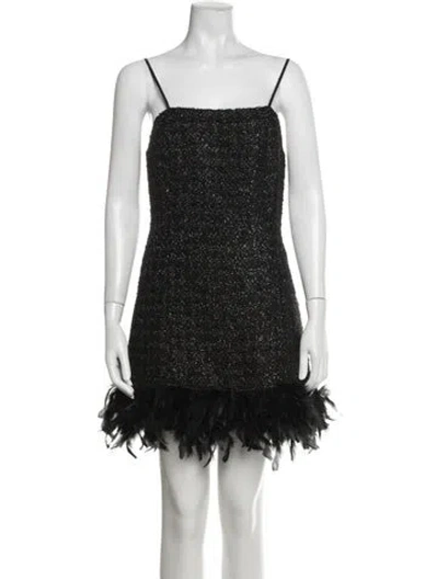 Pre-owned Walter Baker Square Neckline Mini Dress W/ Tags In Black