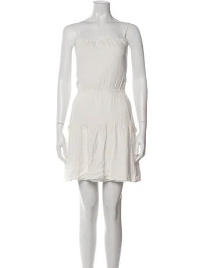 Pre-owned Walter Baker Square Neckline Mini Dress In White