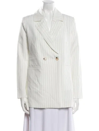 Pre-owned Walter Baker Striped Blazer In White