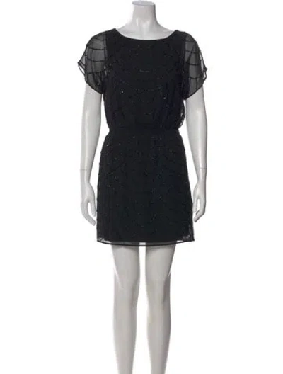 Pre-owned Walter Baker Striped Mini Dress In Black