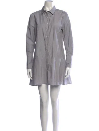 Pre-owned Walter Baker Striped Mini Dress In Grey