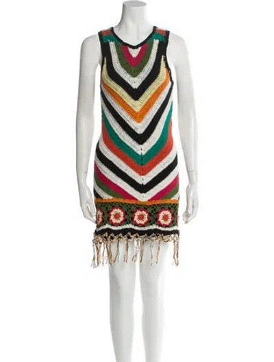 Pre-owned Walter Baker Striped Mini Dress W/ Tags In Black