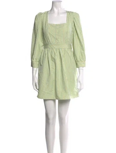 Pre-owned Walter Baker Striped Mini Dress In Yellow