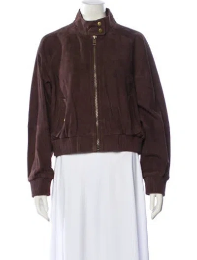 Pre-owned Walter Baker Suede Bomber Jacket W/ Tags In Brown