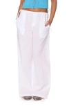 Walter Baker Women's Linen & Cotton Drawstring Wide-leg Pants In White