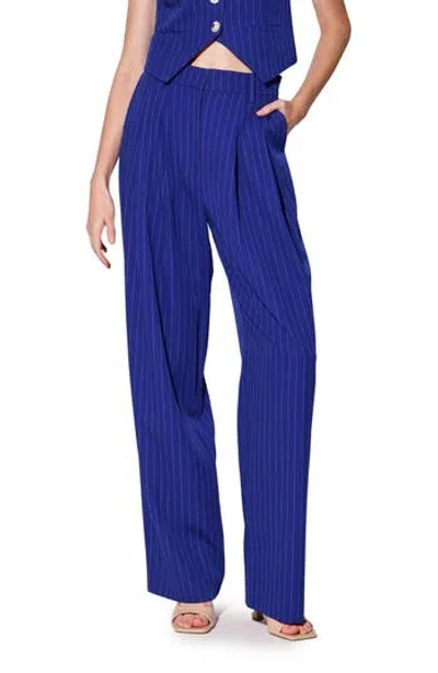 Walter Baker Tammy Pinstripe Pants In Royal Blue Pin Stripe