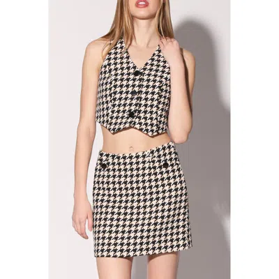 Walter Baker Teagan Houndstooth Miniskirt In Herald Houndstooth
