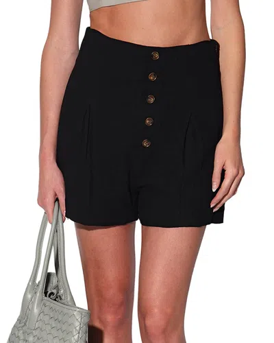 Walter Baker Thea Linen-blend Short In Black