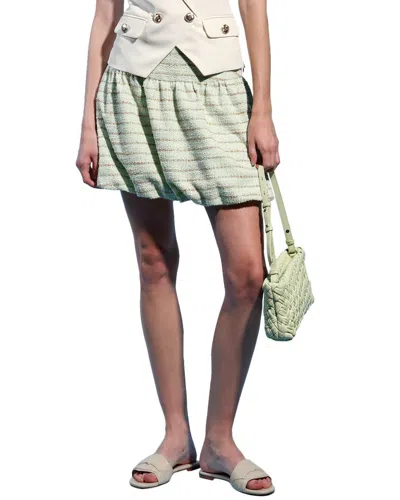Walter Baker Tia Tweed Bubble Miniskirt In Green