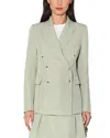 Walter Baker Tilda Double Breasted Blazer Jacket In Green