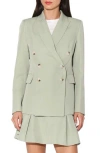 Walter Baker Tilda Double Breasted Blazer Jacket In Jade