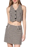 Walter Baker Tory Vest Top In Herald Houndstooth