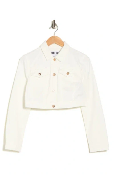 Walter Baker Tressa Crop Denim Jacket In White