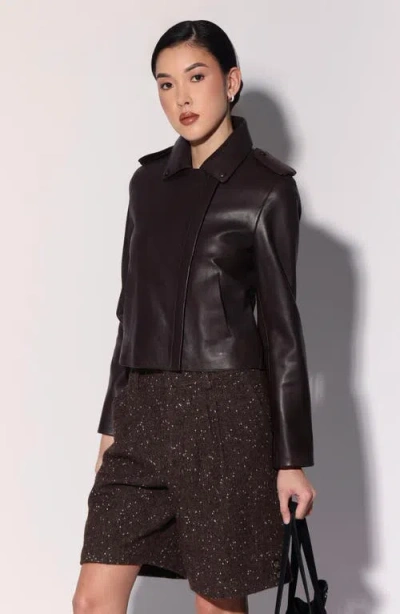 Walter Baker Trevor Leather Jacket In Brown