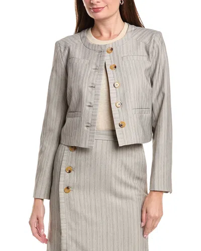 Walter Baker Trina Pinstripe Cropped Jacket In Gray