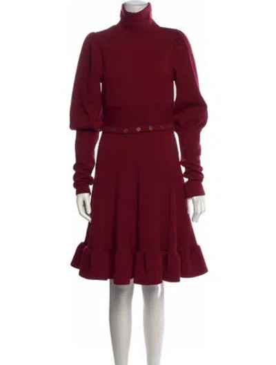 Pre-owned Walter Baker Turtleneck Knee-length Dress In Red