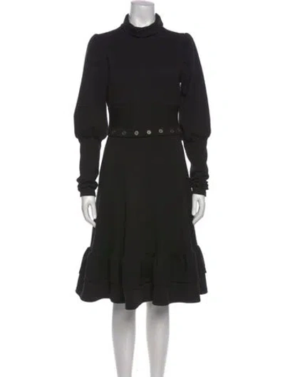 Pre-owned Walter Baker Turtleneck Midi Length Dress In Black