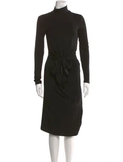 Pre-owned Walter Baker Turtleneck Midi Length Dress In Black