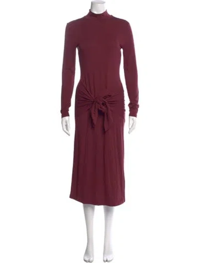 Pre-owned Walter Baker Turtleneck Midi Length Dress W/ Tags In Burgundy