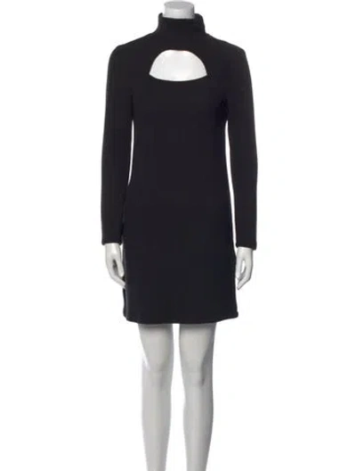 Pre-owned Walter Baker Turtleneck Mini Dress In Black
