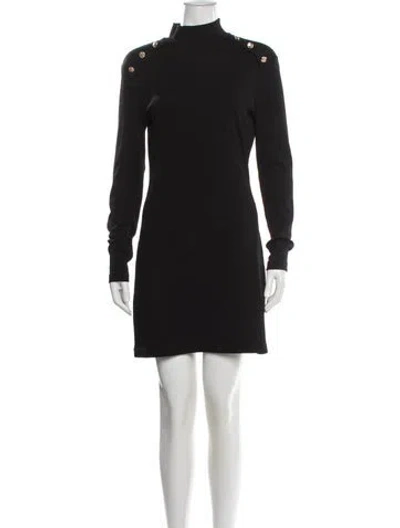 Pre-owned Walter Baker Turtleneck Mini Dress In Black