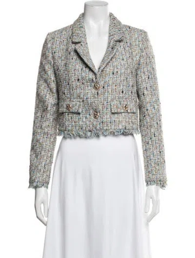 Pre-owned Walter Baker Tweed Pattern Blazer In Blue/metallic
