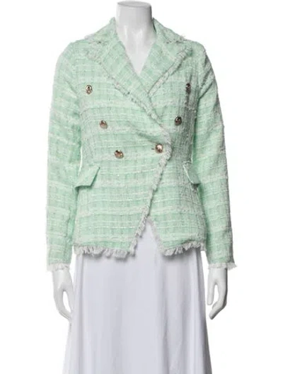 Pre-owned Walter Baker Tweed Pattern Blazer In Green