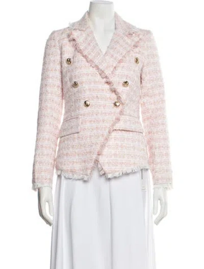 Pre-owned Walter Baker Tweed Pattern Blazer In Pink