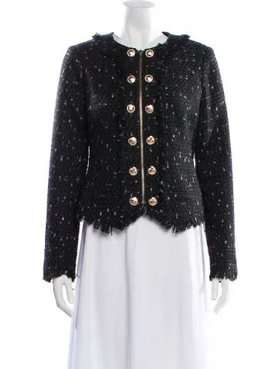 Pre-owned Walter Baker Tweed Pattern Evening Jacket In Black