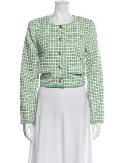 Pre-owned Walter Baker Tweed Pattern Evening Jacket W/ Tags In Green