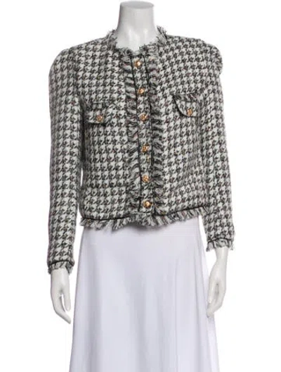 Pre-owned Walter Baker Tweed Pattern Evening Jacket W/ Tags In White