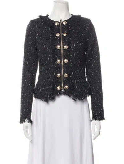 Pre-owned Walter Baker Tweed Pattern Jacket In Black