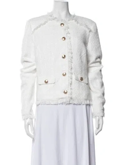 Pre-owned Walter Baker Tweed Pattern Jacket In White