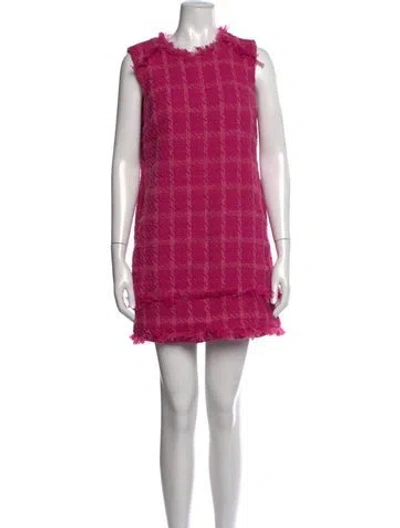 Pre-owned Walter Baker Tweed Pattern Mini Dress In Pink