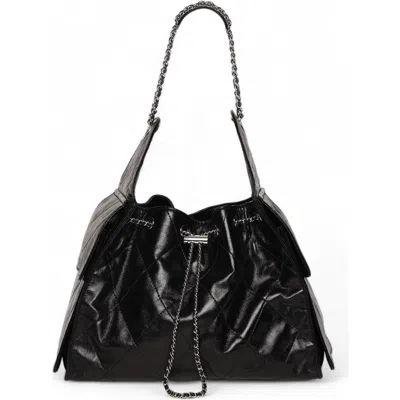 Walter Baker Valeria Quilted Bucket Bag In Black