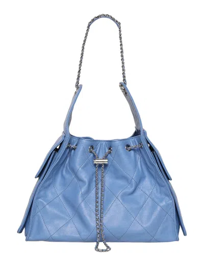 Walter Baker Valeria Quilted Leather Bucket Bag In Blue