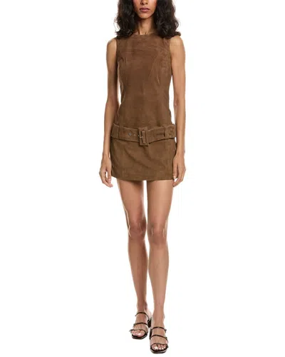 Walter Baker Vanna Suede Dress In Brown