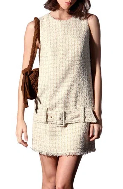 Walter Baker Vanna Tweed Shift Dress In Neutral