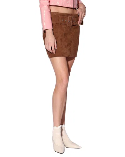 Walter Baker Vivian Leather Skirt In Brown